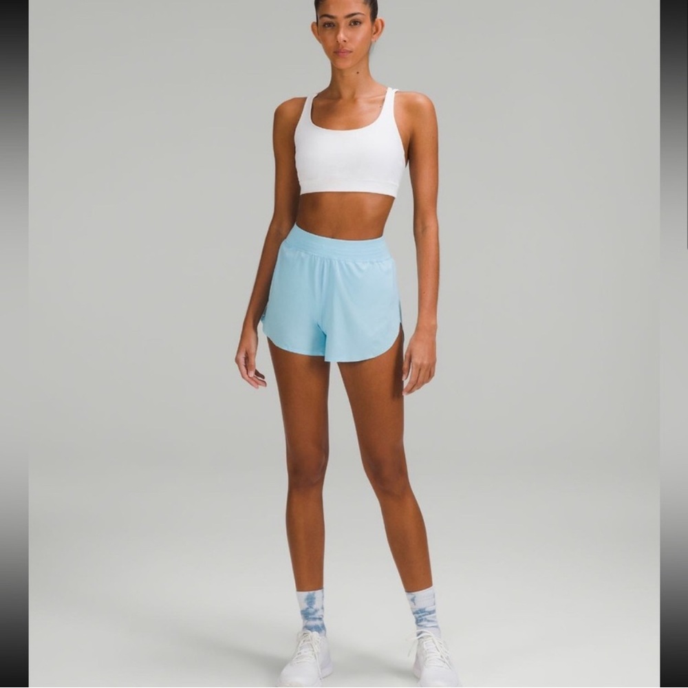 NWOT lululemon HR find your pace shorts sz 8 in blue chill (RARE/DISCONTINUED) - Picture 3 of 13